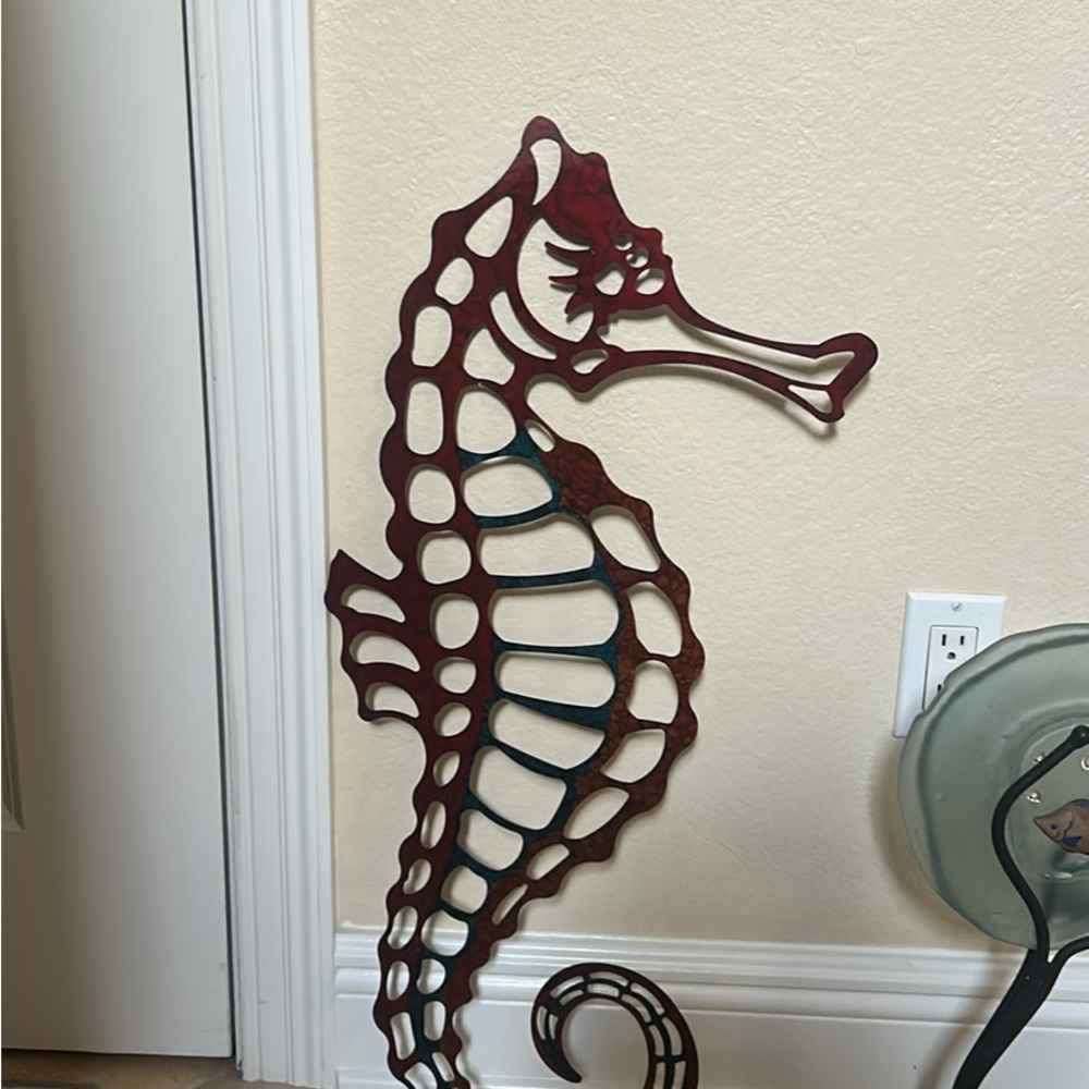 Copper painted Sea Horse Wall Art Decor